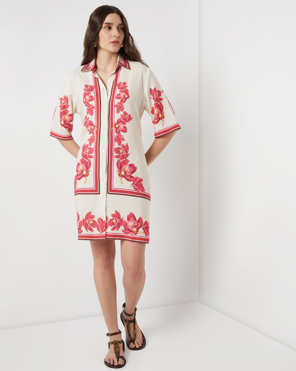 Scarlet Bloom Shirt Dress