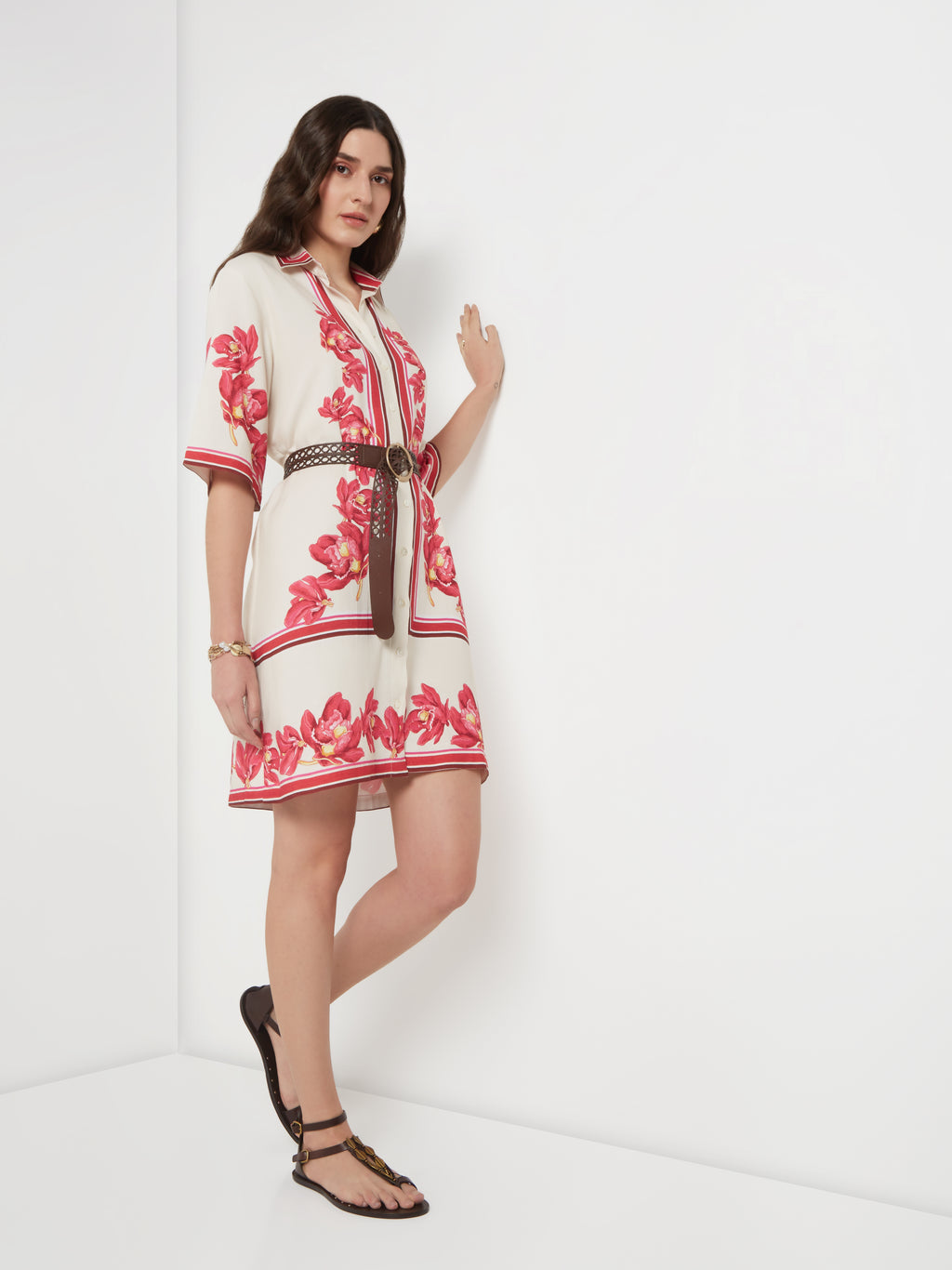 Scarlet Bloom Shirt Dress