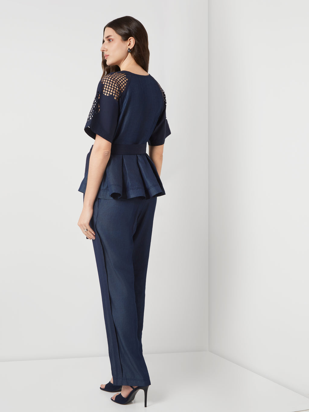 Tencel Denim Pleated Trousers