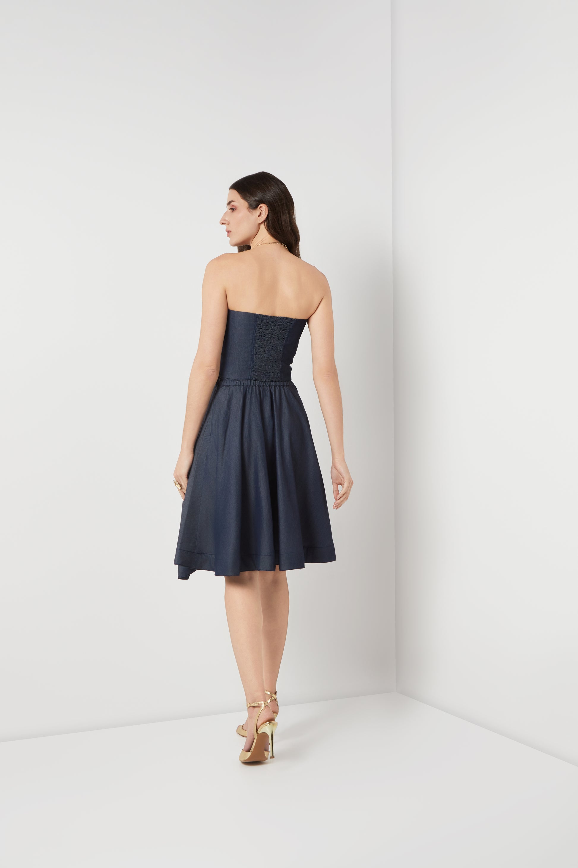 Tencel Denim Panelled Bustier