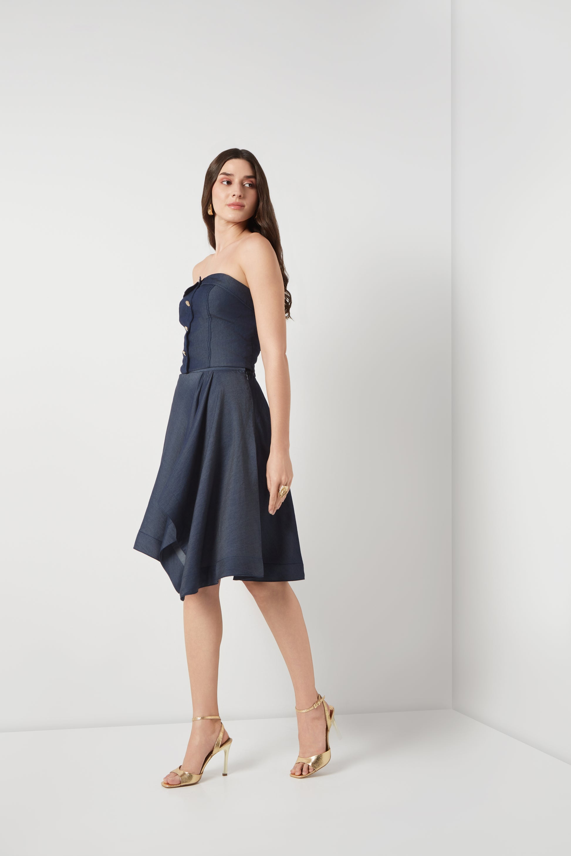 Tencel Denim Drape Skirt