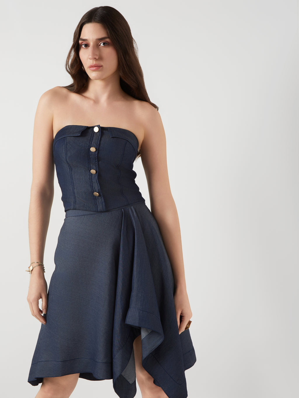 Tencel Denim Drape Skirt