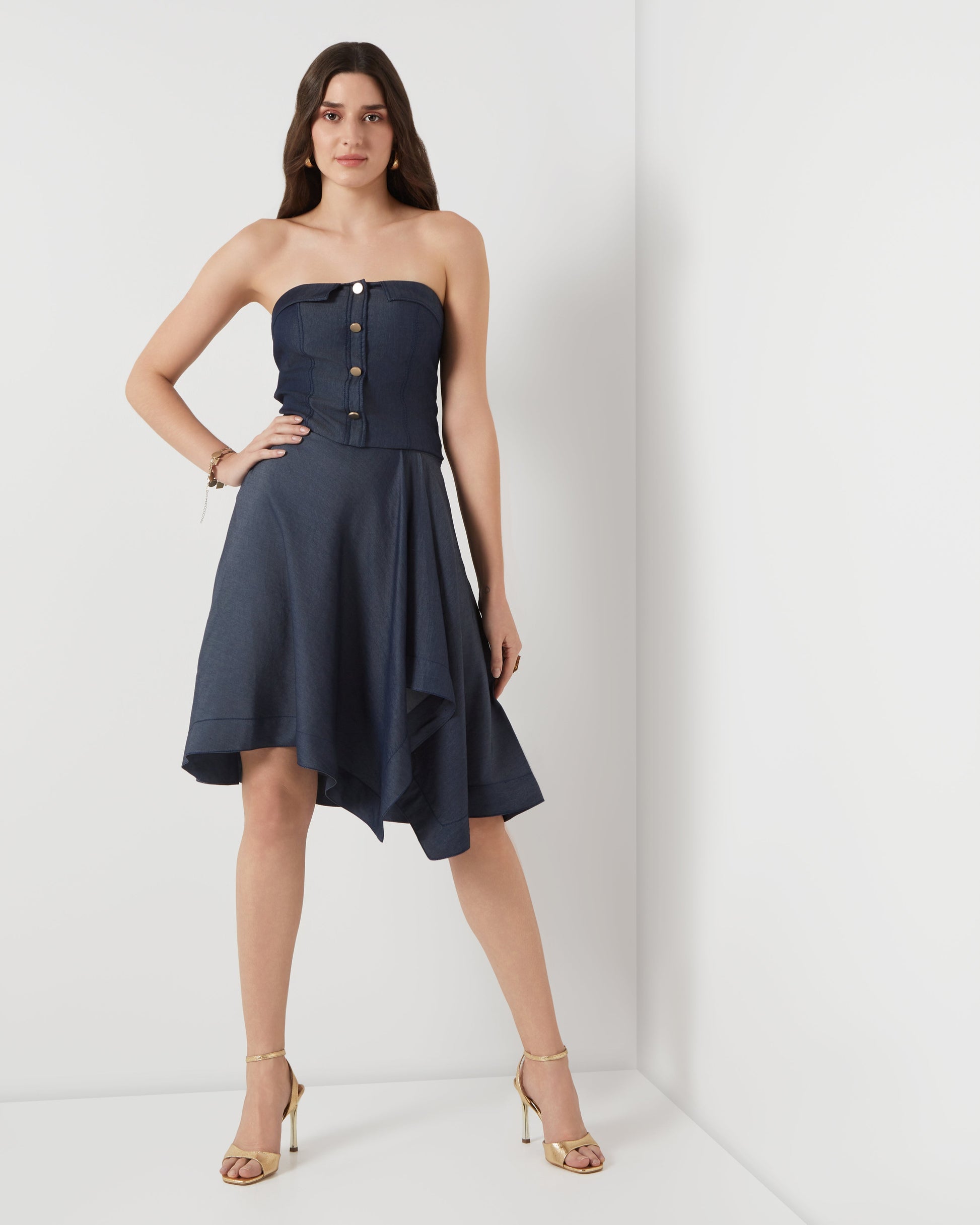 Tencel Denim Drape Skirt