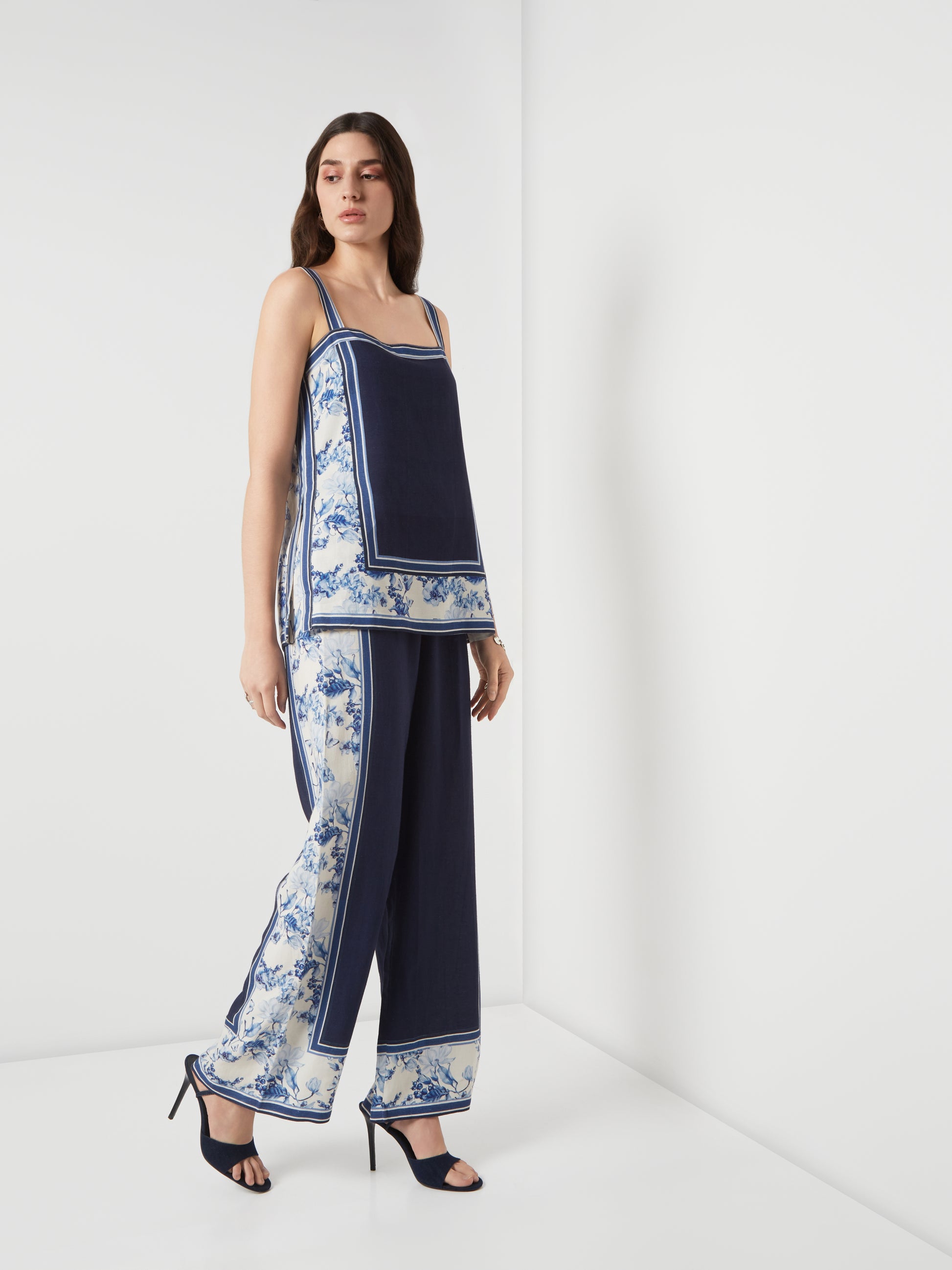 Bleu Creme Blocked Co-ord Set