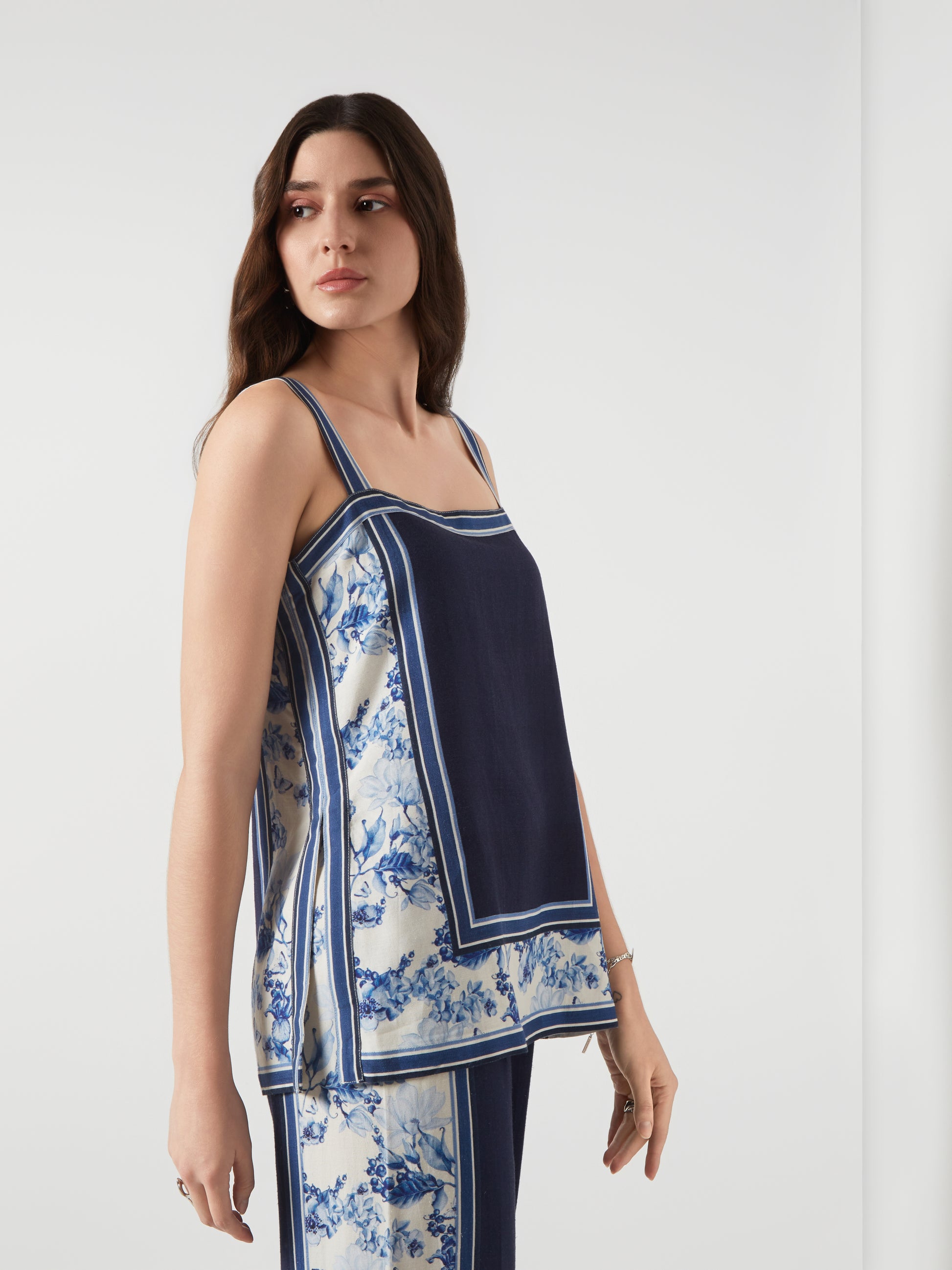 Bleu Creme Blocked Co-ord Set