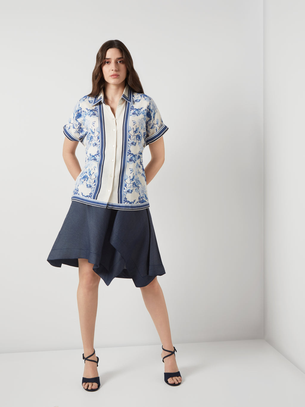 Bleu Creme Drop Shoulder Shirt