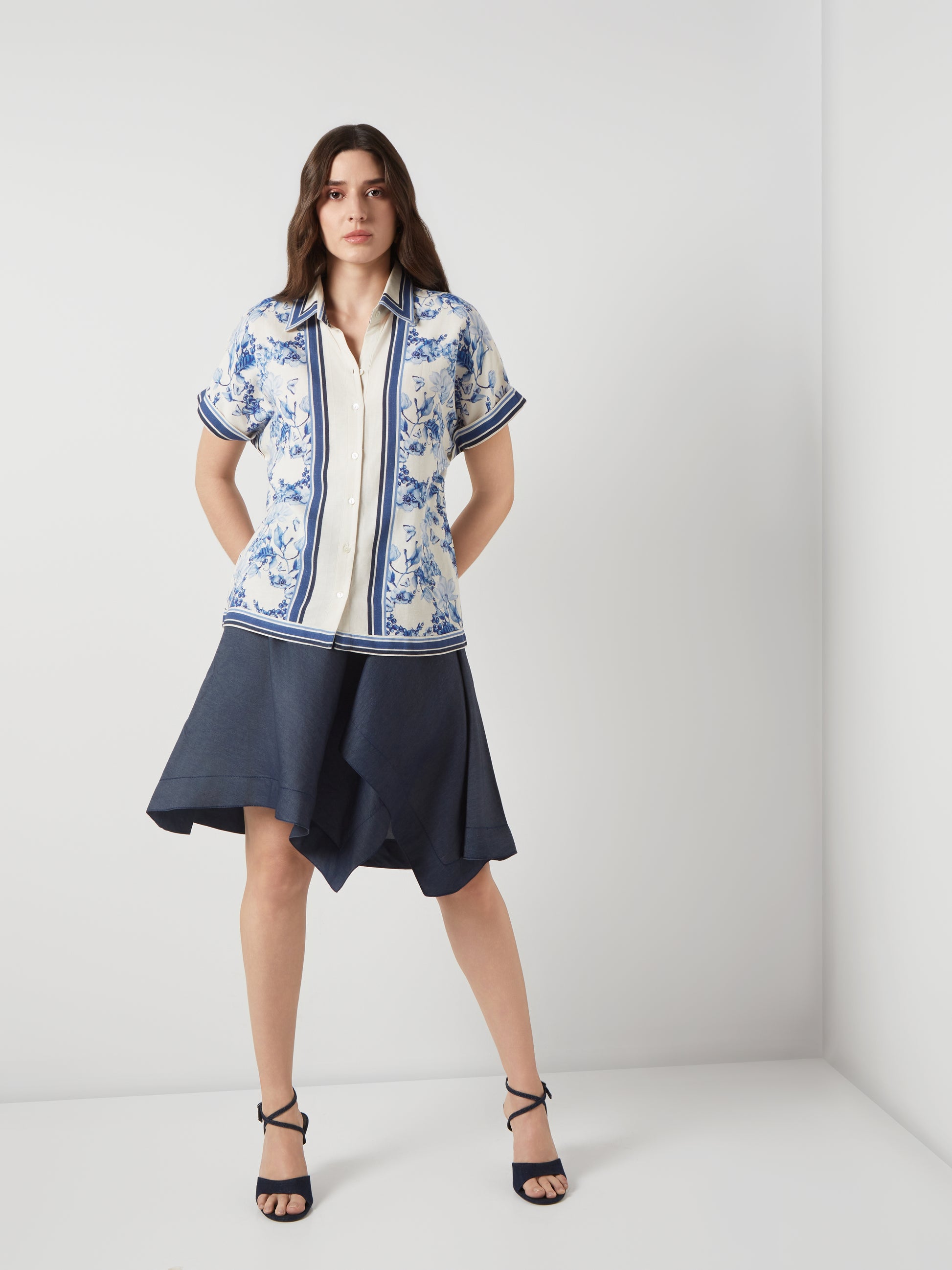 Bleu Creme Drop Shoulder Shirt