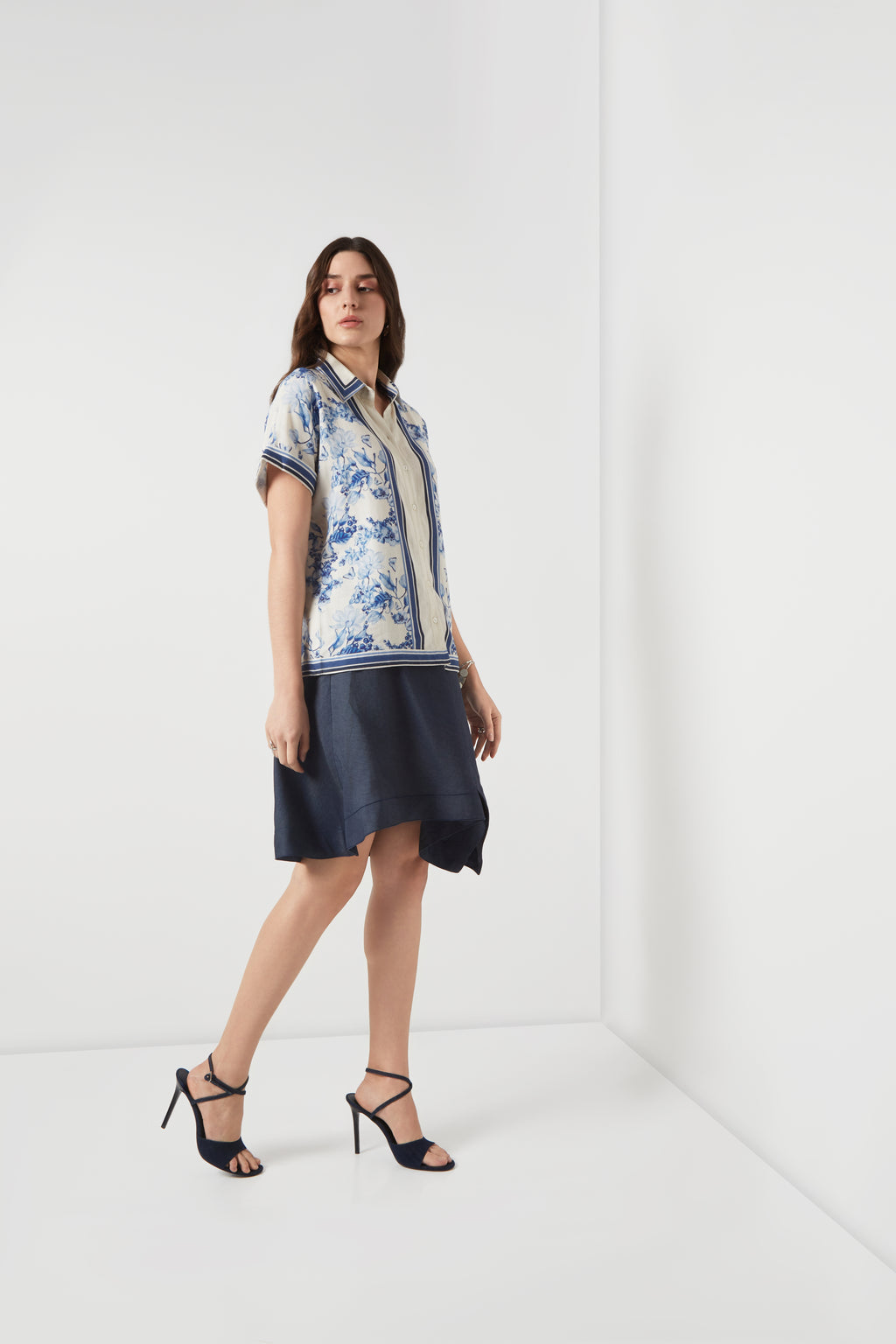 Bleu Creme Drop Shoulder Shirt