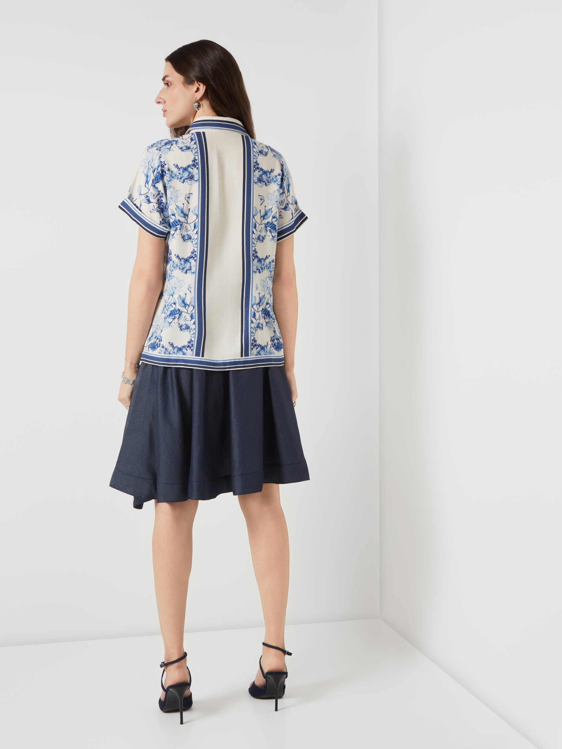 Bleu Creme Drop Shoulder Shirt