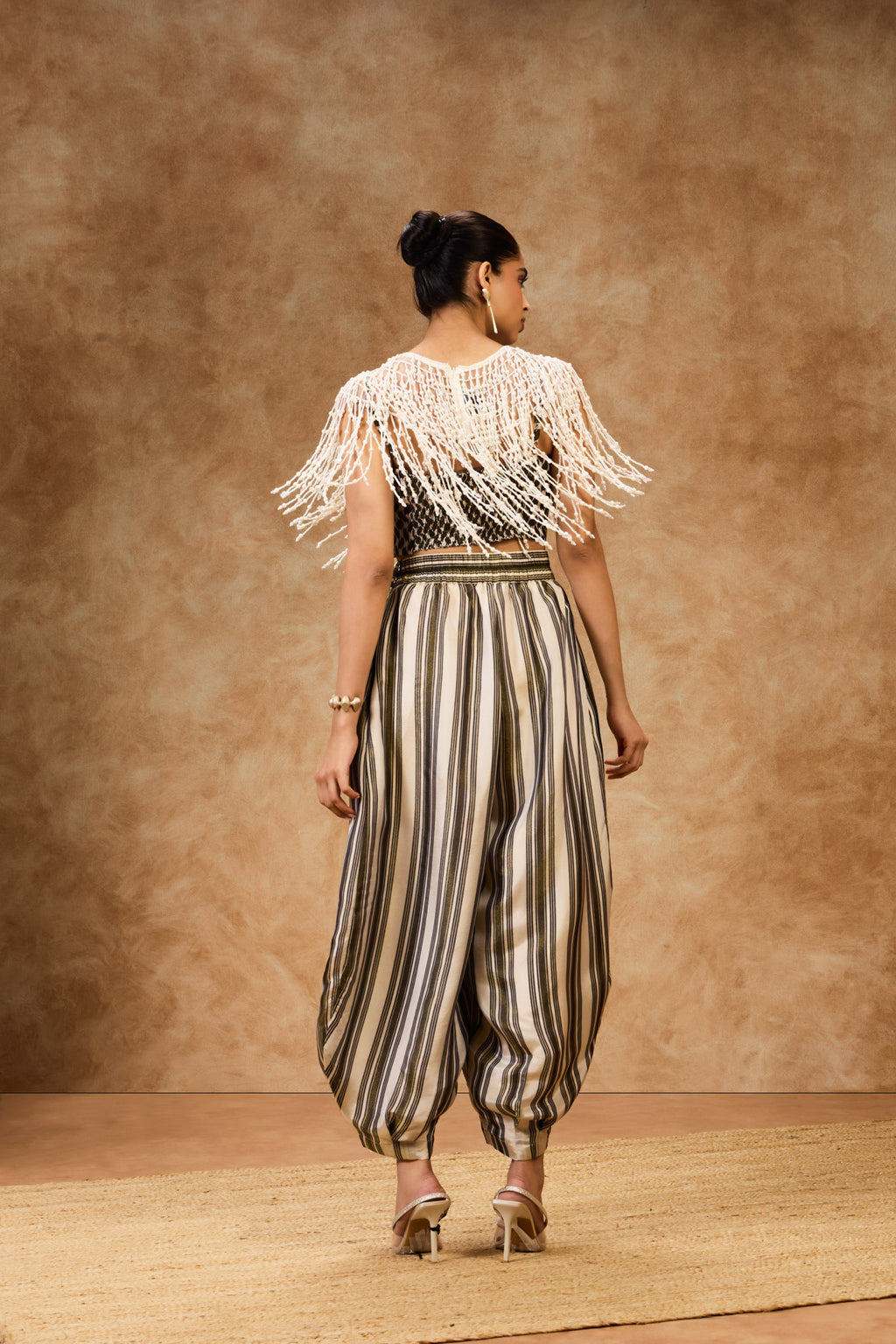 Pearl Cape & Olive Mosaic Bustier