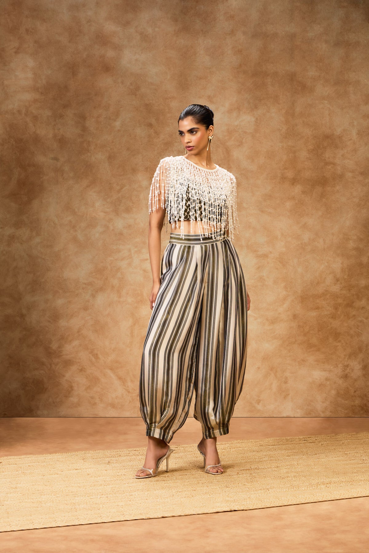 Pearl Cape & Olive Mosaic Bustier