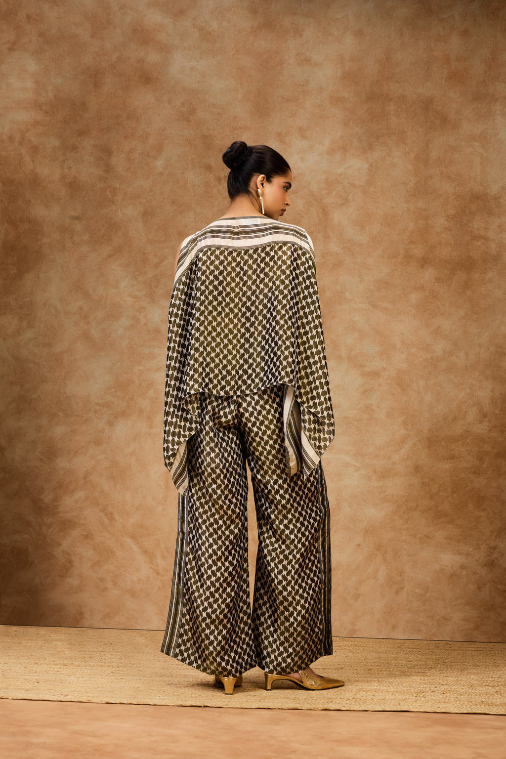 Olive Mosaic Kaftan Top