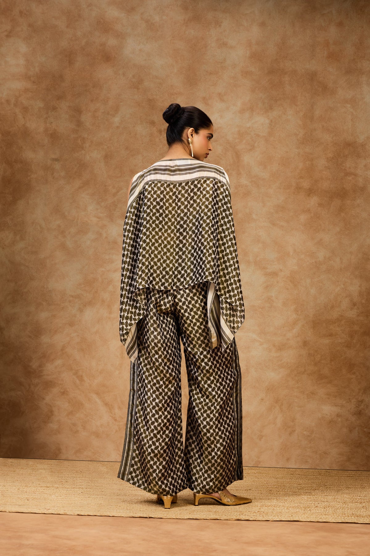 Olive Mosaic Kaftan Top