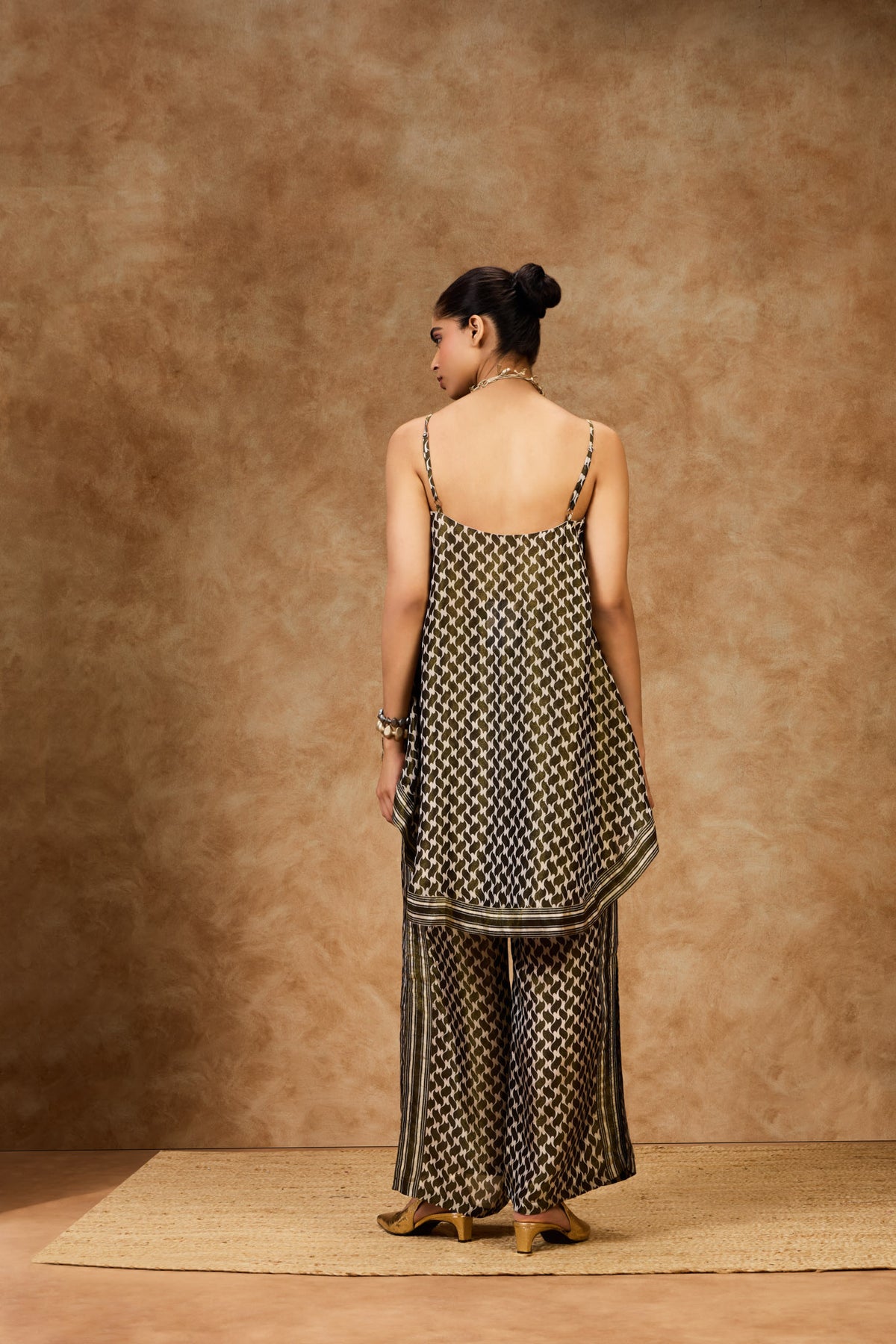 Olive Mosaic Strappy Top