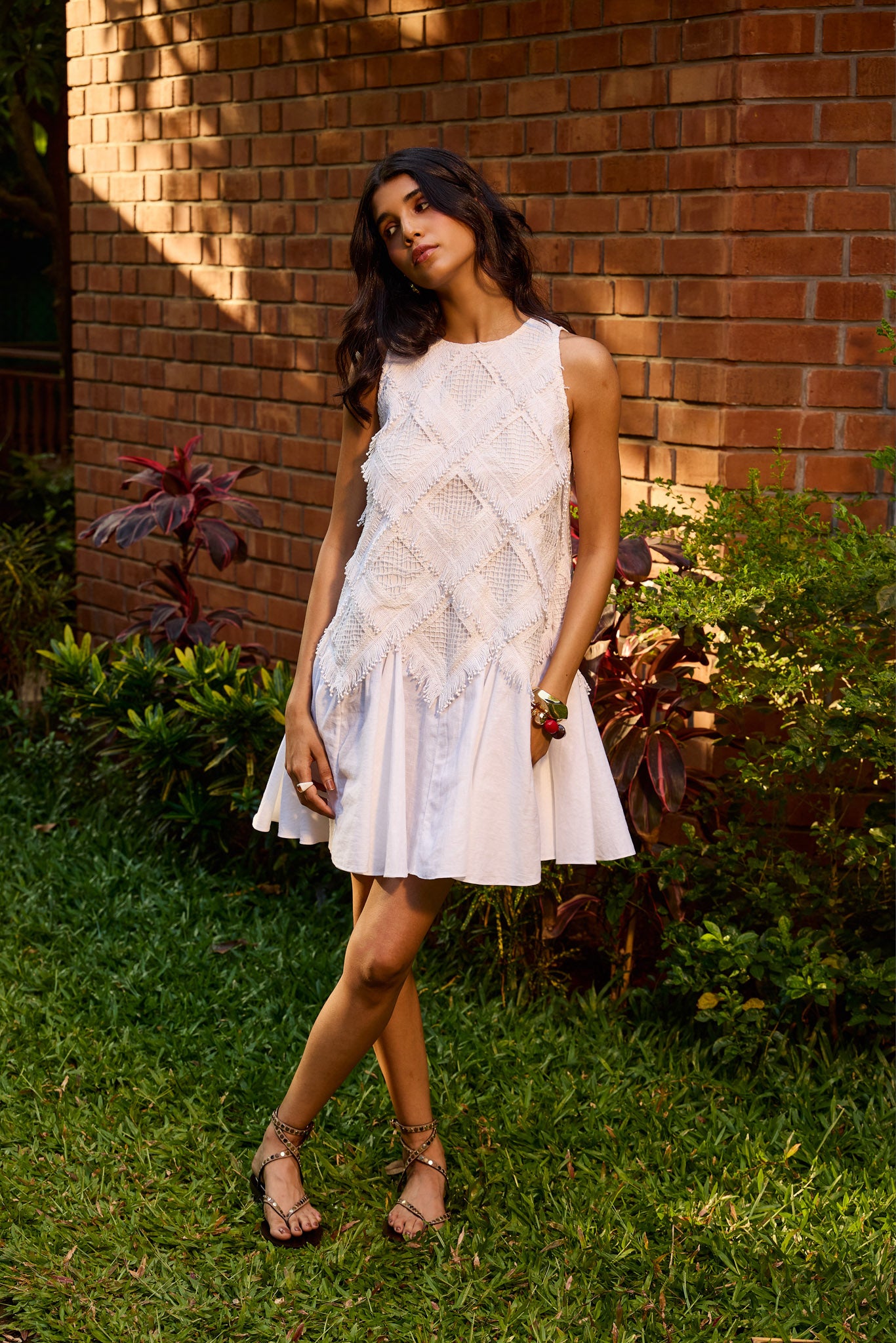 Ivory Lace Flare Shift