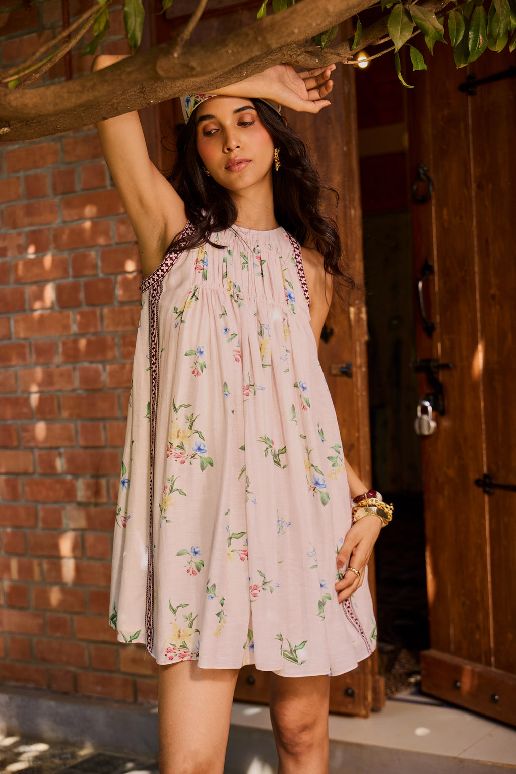 Rosé Floral Shift Dress