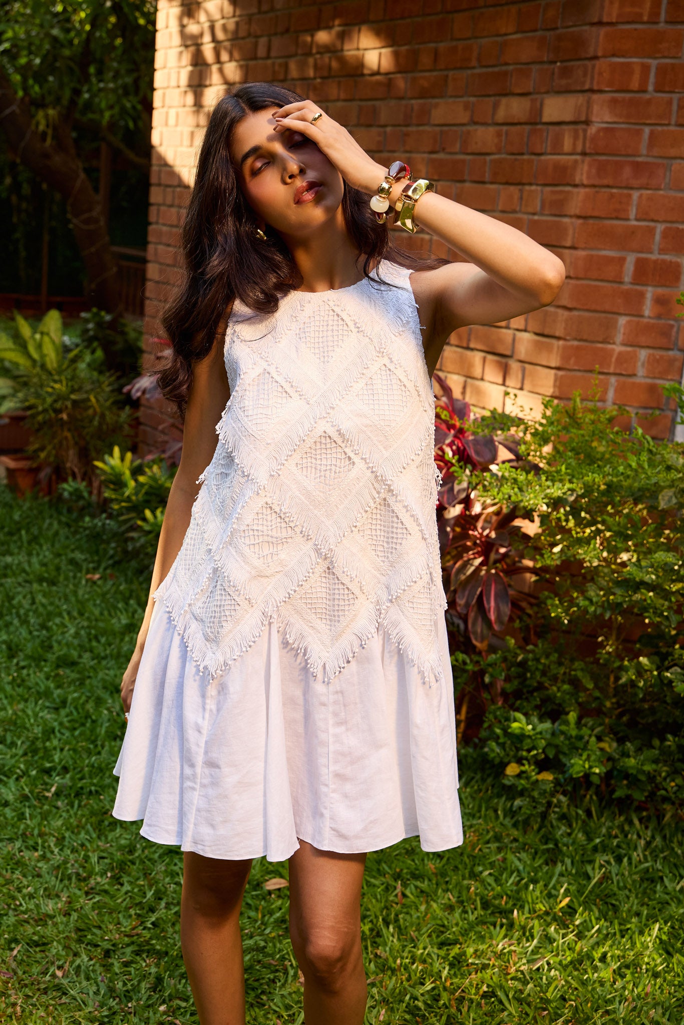 Ivory Lace Flare Shift