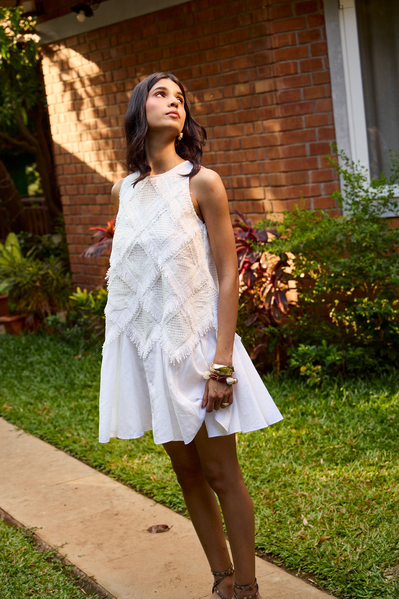 Ivory Lace Flare Shift