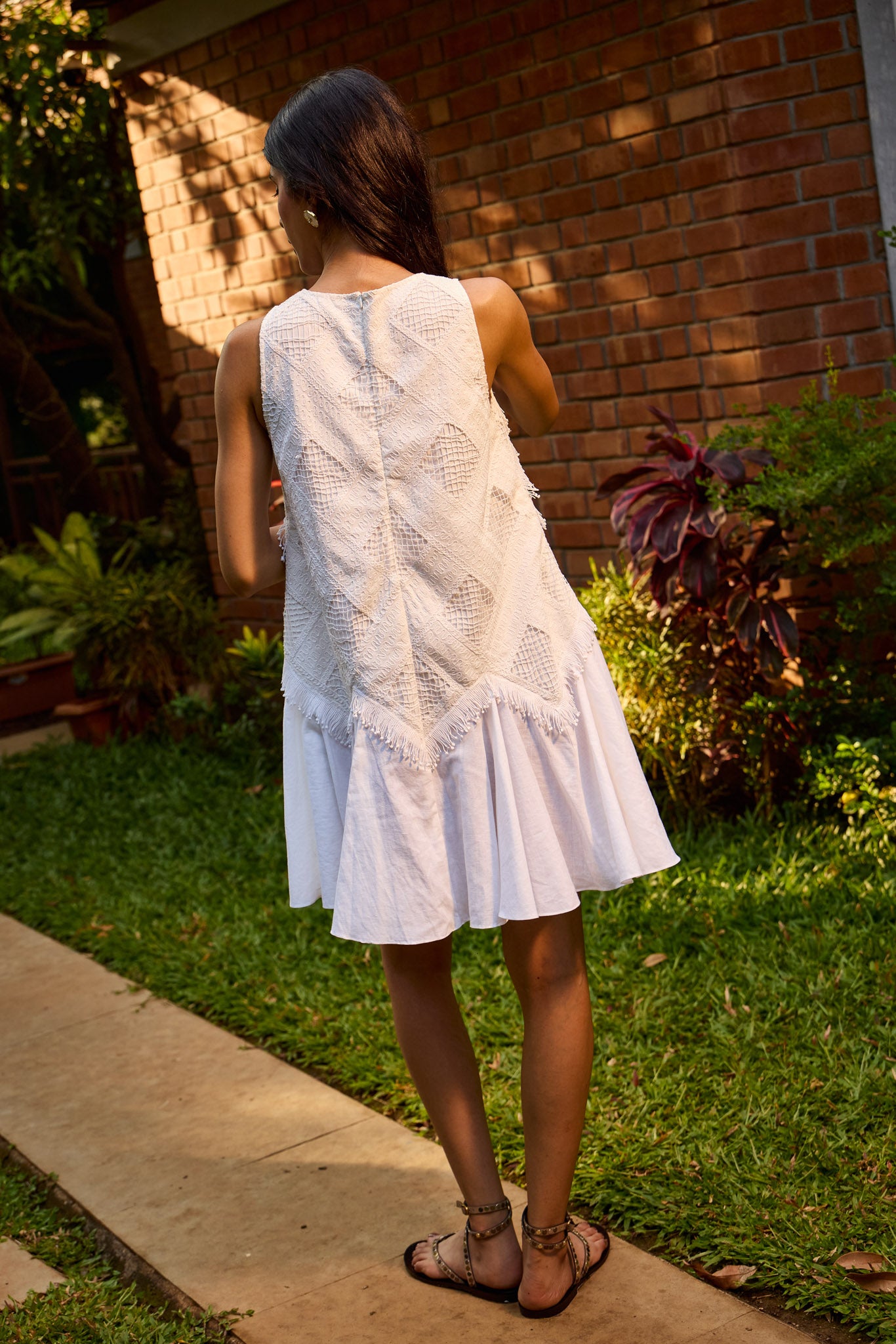 Ivory Lace Flare Shift