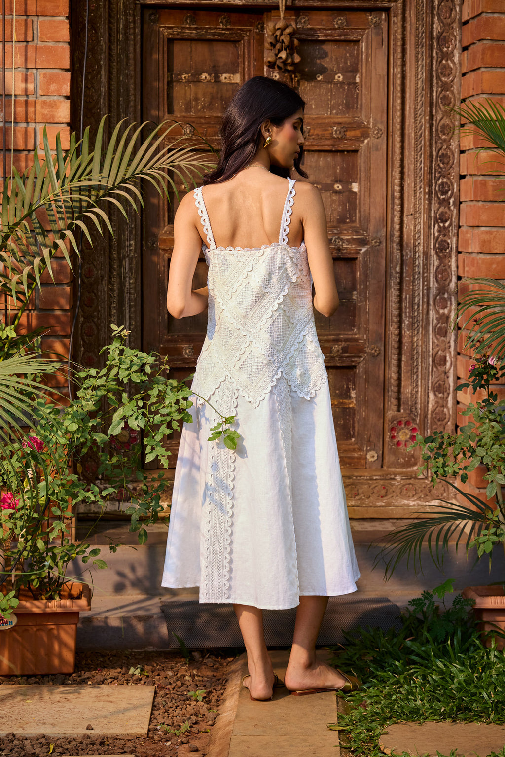 Ivory Lace Midi Dress