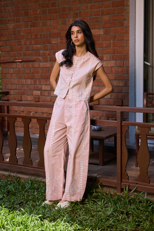 Blush Embroidered Pants
