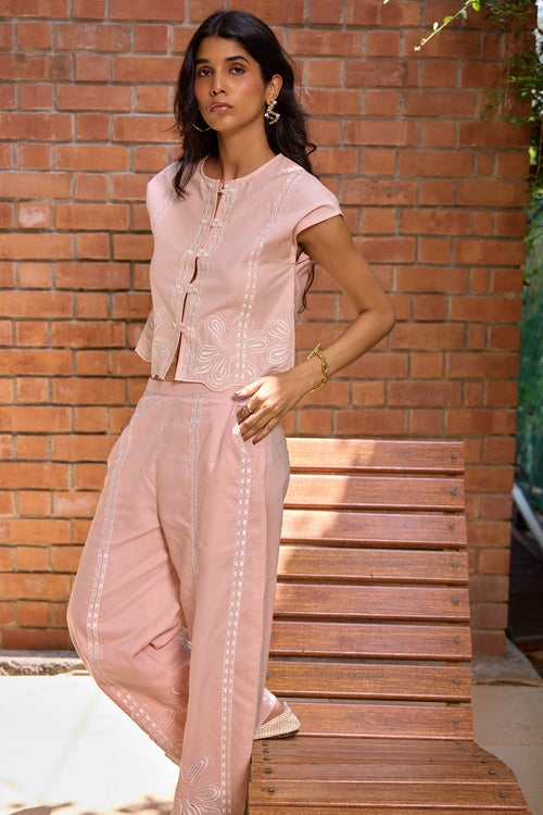 Blush Embroidered Set