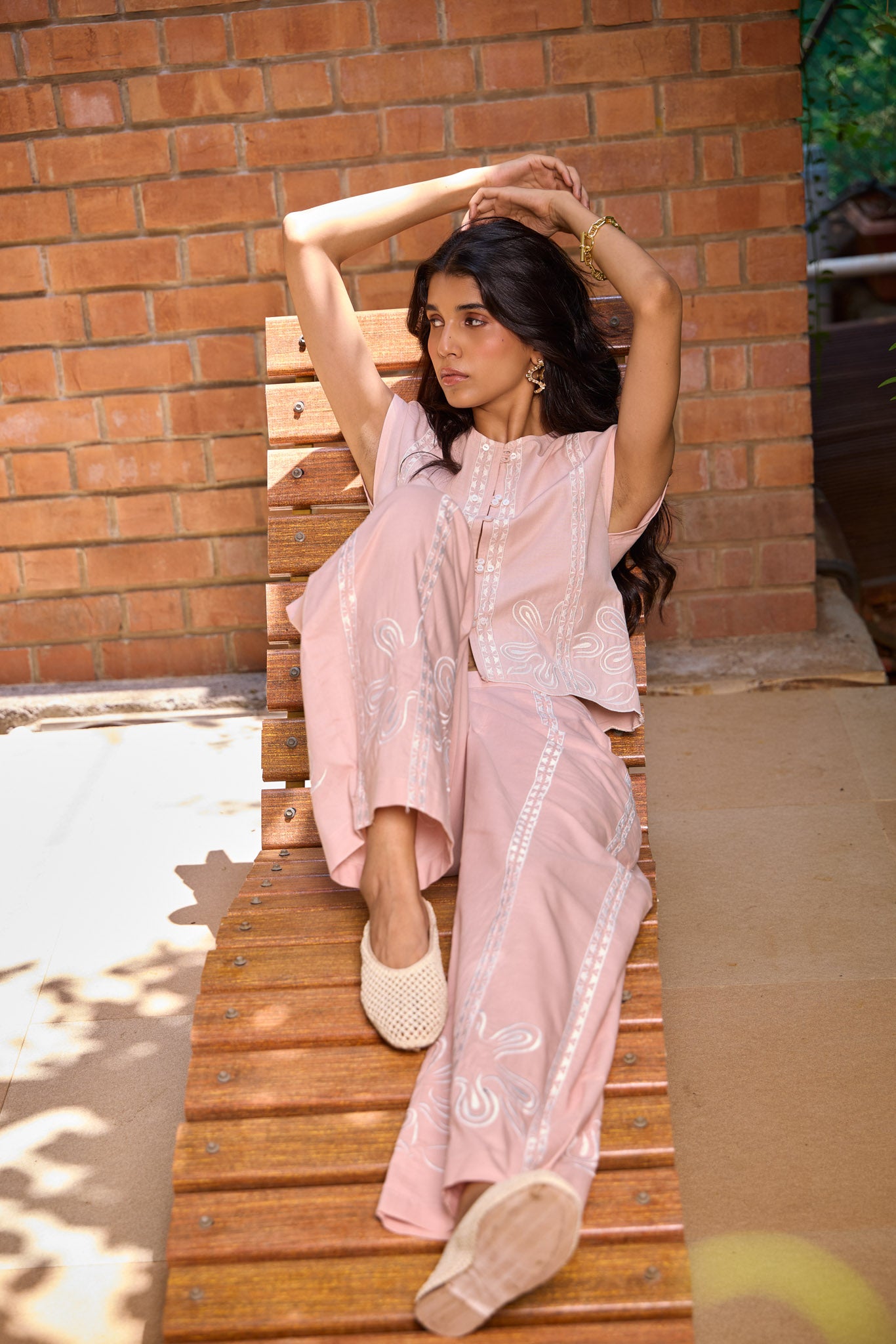 Blush Embroidered Cropped Jacket