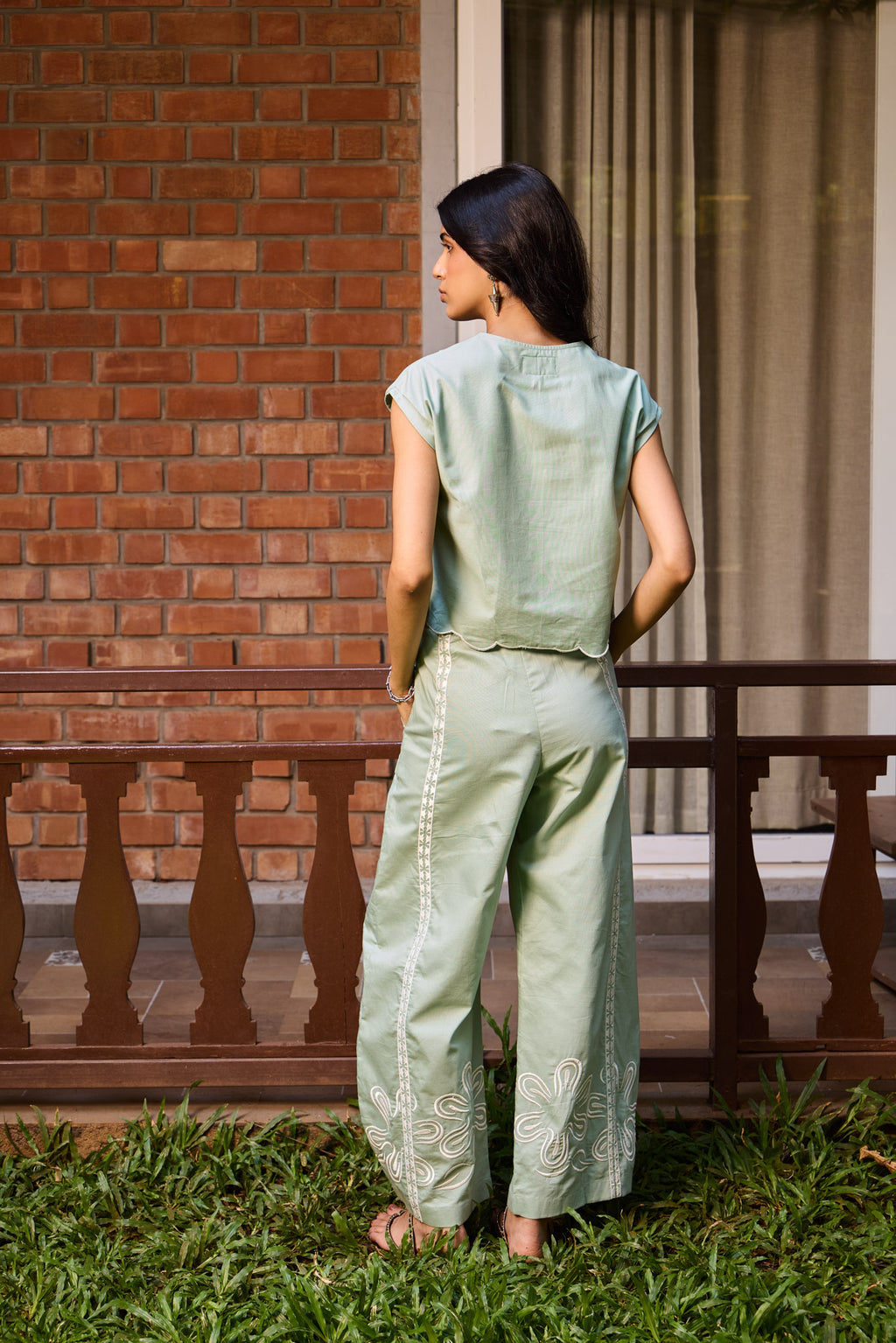 Sage Embroidered Set