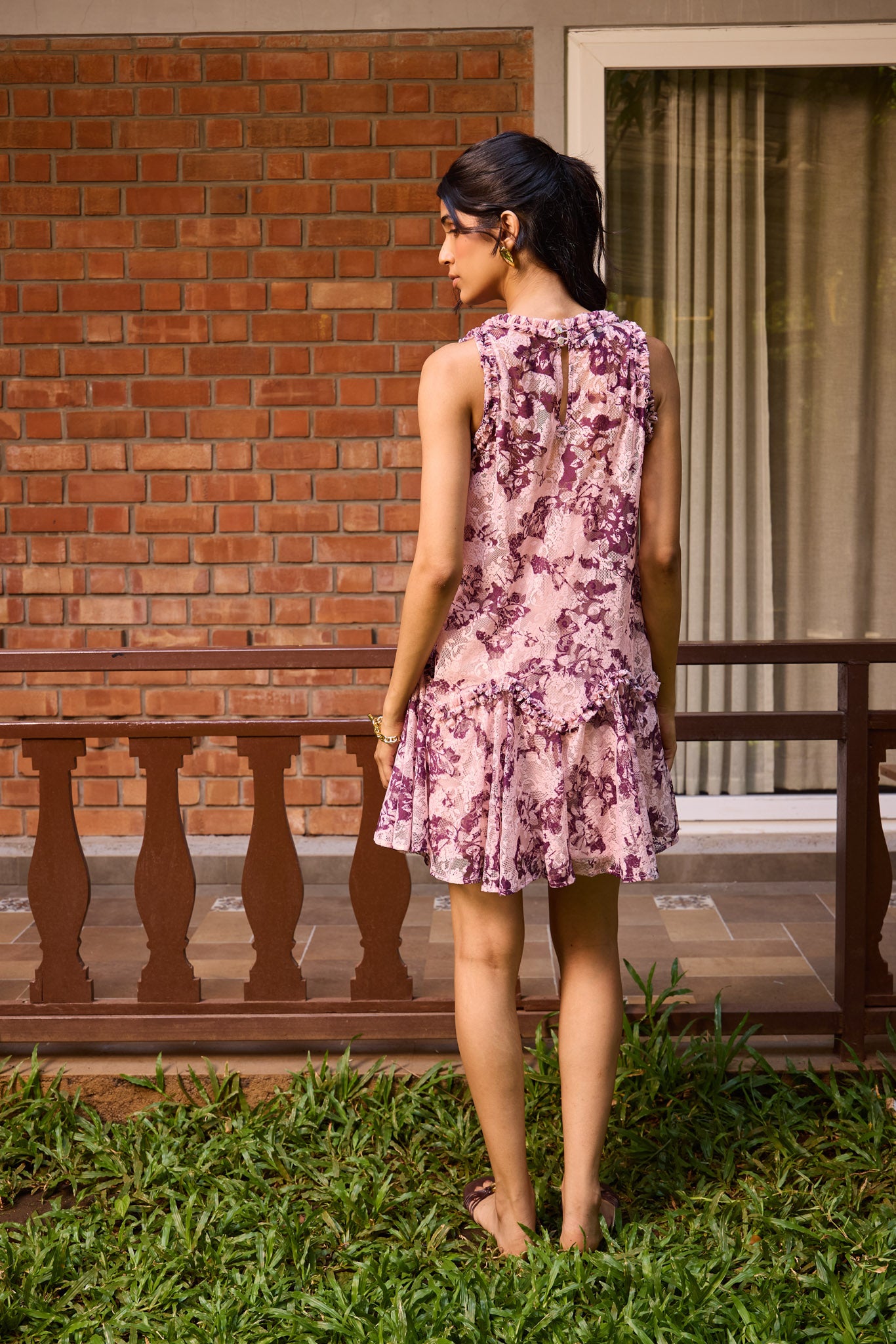 Plum Lace Short Dress