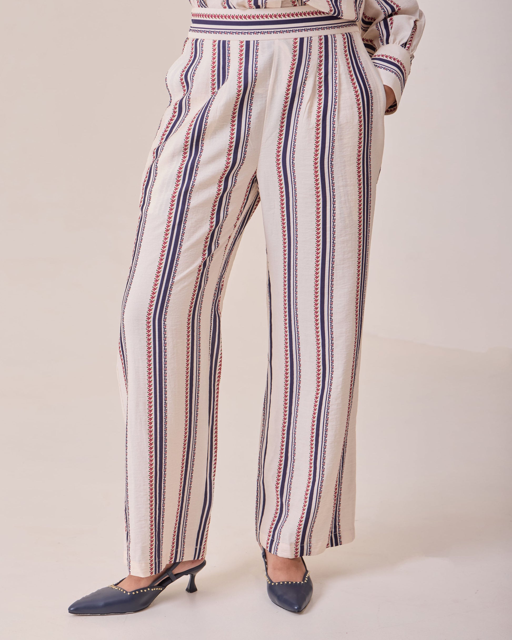 Creme Striped Pants