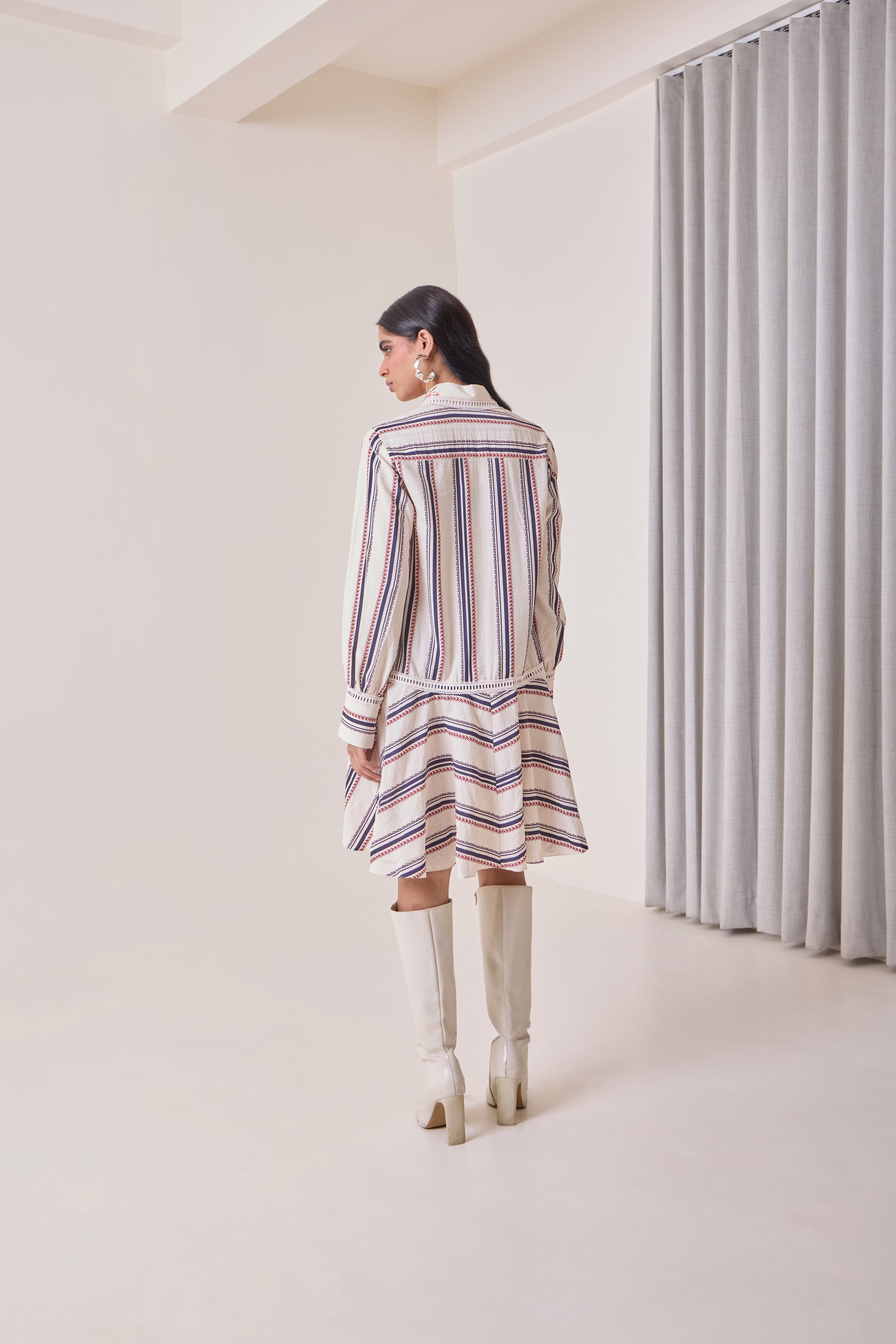 Creme Petal Shirt Dress