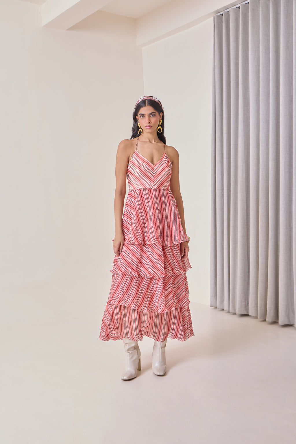 Plum Ruffled Maxi Dress