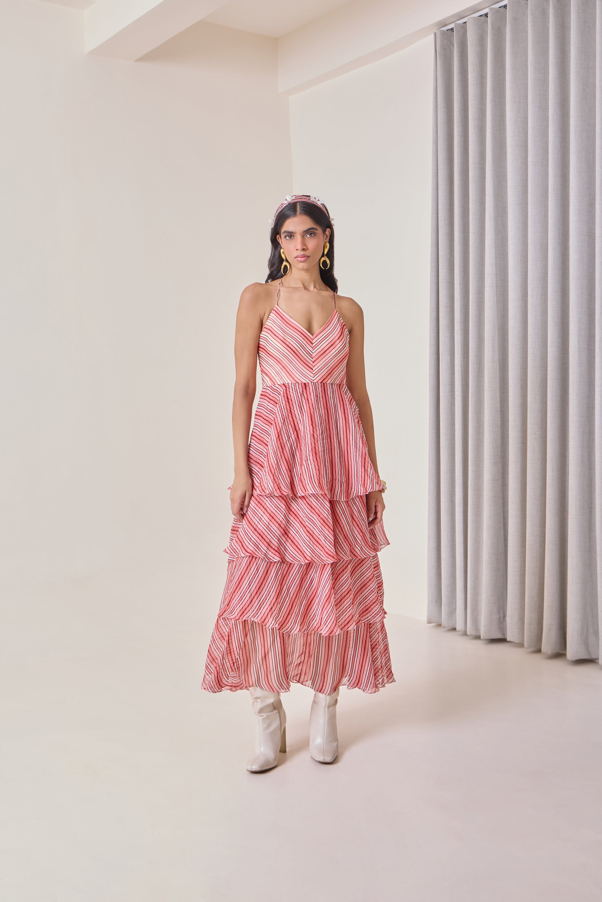 Plum Ruffled Maxi Dress