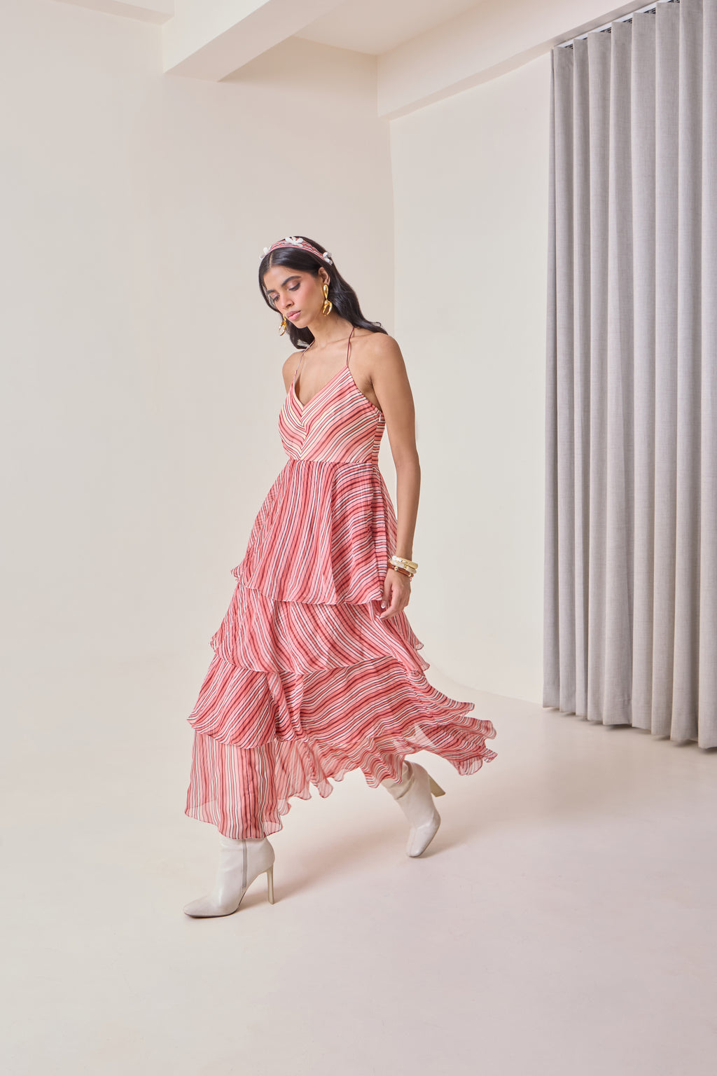 Plum Ruffled Maxi Dress