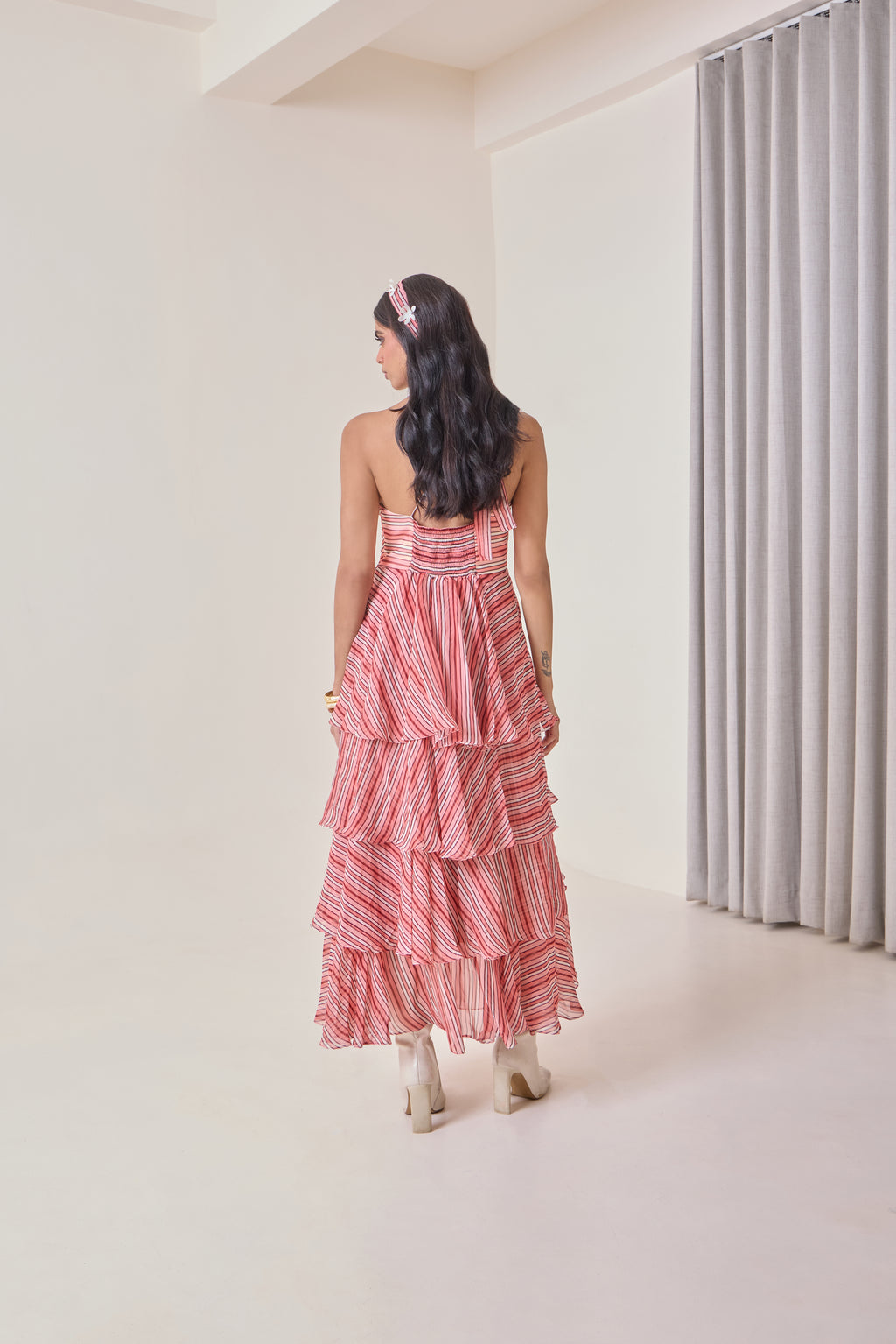 Plum Ruffled Maxi Dress